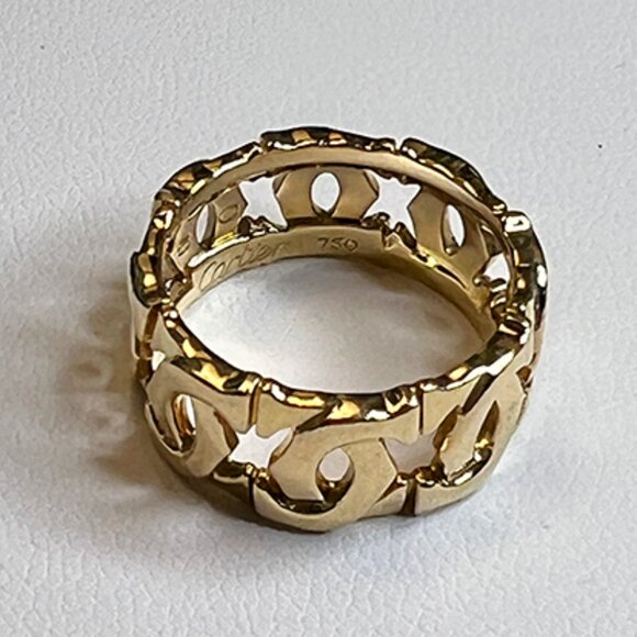 Cartier Double C Ring 18k Yellow Gold Band US 5 - Picture 3 of 9